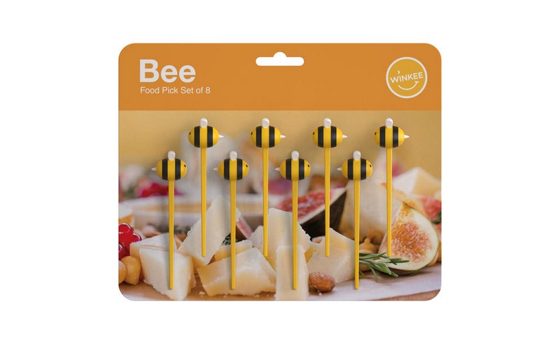 Set 8 stuzzicadenti riutilizzabili a forma di ape per aperitivo